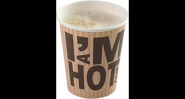 Kartonnen beker i'am hot cup 8 oz 237 ml