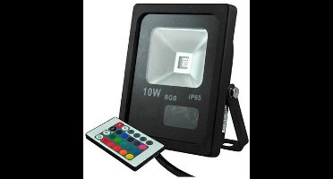 10W - RGB Schijnwerper - LED - IP65 Outdoor - Dimbaar - Remote - Zwart - HQ