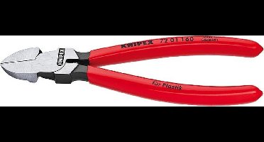 Zijsnijtang, kunst. 180mm z. facet, Knipex