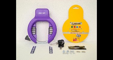 Stahlex Ringslot Fietsslot beugel Ø 8,5mm binnenruimte 5,5 x 9,5cm met Bevestigingsmateriaal Frameslot paars