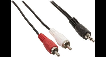 Valueline Jack stereo audio verdeelkabel 3,5 mm male - 2x RCA male 1,50 m zwart