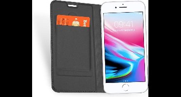 Hoesje geschikt voor Apple iPhone 8 - Kunstlederen Wallet Hoesje Grijs 360 Graden Beschermend Telefoonhoesje