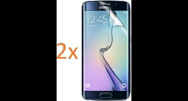 2x Screenprotector geschikt voor Samsung Galaxy S6 Edge - Edged (3D) Glas PET Folie Screenprotector Transparant 0.2mm 9H (Full Screen Protector) - (Two Pack / Duo-pack)