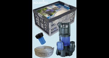 Aquaking Dompelpomp Vuilwater Q1000V2 Complete Wateroverlast Set Incl. Brandweerslang, Slangtule, Slangklem & Krat - Dompelpomp - Waterpomp - Dompelpomp Vuil Water