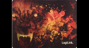 LogiLink Ultra dünnes Glimmer Gaming Mauspad, Wolf Design