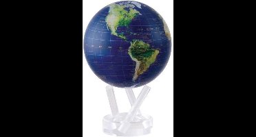 Mova wereldbol op zonne energie Ø 11,5 cm - Uitvoering - Satellietopname met gouden belettering (STW)