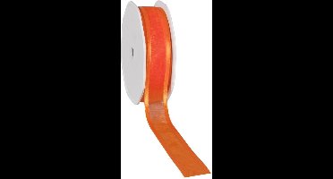 Satin edge Organzalint Oranje - 25 mm / 25 mtr.