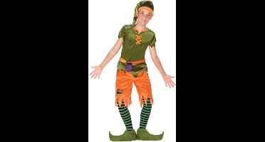 Groen en oranje bos elf kostuum voor jongens - Verkleedkleding