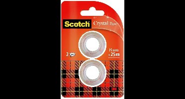Scotch® Crystal Clear Tape, Navullingen, 19 mm x 7.5 m, 2 Rollen