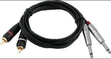 OMNITRONIC Adaptercable 2xJack/2xRCA 6m bk