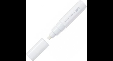 Pilot Pintor Witte Verfstift - Brede marker met 8,0mm beitelpunt - Inkt op waterbasis - Dekt op elk oppervlak, zelfs de donkerste - Teken, kleur, versier, markeer, schrijf, kalligrafeer…