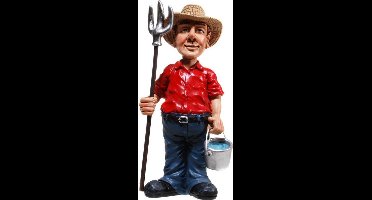 Boer - agrarier - beeldje – beroepen – funny jobs – warren stratford – 8.5x6.5x17.5 cm