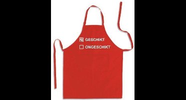 Benza Schort Geschikt of Ongeschikt - Grappige/Leuke/Mooie/Luxe Keukenschort - Rood