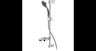 Doucheset met luxe douchekop, slang, glijstang en zeephouder