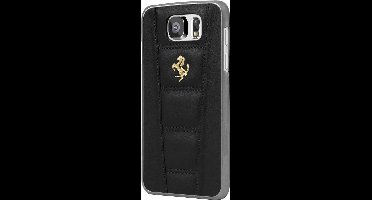 Ferrari 458 FE458GHCS6BL Leather Back Cover Samsung G920F Galaxy S6 Zwart