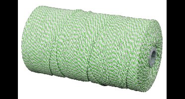 Katoenkoord - Groen/Wit - Touw - spoel 500gr - dikte 1,2mm - lengte 650 mtr (Nr.16)