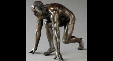 Beeldje atleet / hardloper in start houding