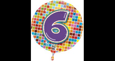 6 jaar Birthday Blocks folieballon - 43 cm