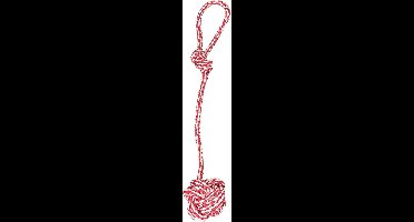 Flamingo Touw met Knoopbal - Hondenspeelgoed - 57 cm - Rood