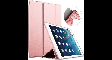 Hoes geschikt voor iPad 2017 / 2018 9.7 inch - Trifold Book Case Kunstleer Tablet Hoesje Roségoud