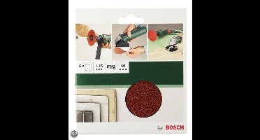 Bosch 5-delige schuurbladset voor haakse slijpmachines en boormachine 125 mm - korrel 180