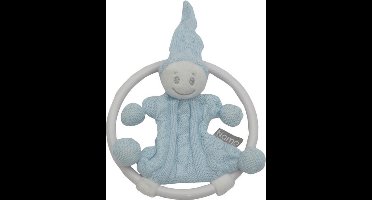Tiamo Bijtring gebreid popje licht blauw