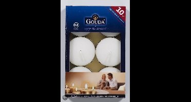GOUDA Stompkaars Gouda Maxilichten 10 uur doos 12 wit