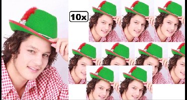 10x Tiroler hoed groen vilt