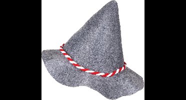 Vegaoo - Grijze Beierse hoed met touwtje voor volwassenen