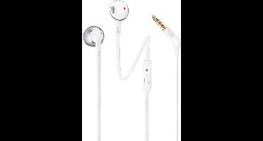 JBL Tune 205 - Earbud Oordopjes Bedraad - Oortjes met Microfoon - 3.5 mm Koptelefoon Aansluiting - Half-open In-ear - Pure Bass Sound - Zilver