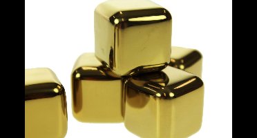 United Entertainment ® - Ijsblok vervanger - Whisky Stones RVS Goudkleur - Set van 8