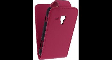 Xccess Leather Flip Case Samsung Galaxy Trend S7560 Fuchsia