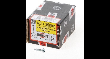 Kelfort Spaanplaatschroef platverzonken kop verzinkt pozidriv voldraad 4.0 x 20mm (Prijs per 200 stuks)