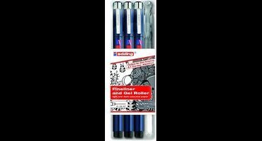 edding 1800 precisie-fineliner set - 3 fineliners en 1 gelroller - Handletteringset - 0.25-0.7 mm punt