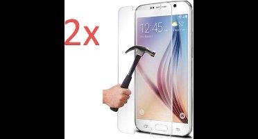 2x Screenprotector geschikt voor Samsung Galaxy S6 - Tempered Glass Screenprotector Transparant 2.5D 9H (Gehard Glas Screen Protector) - (0.3mm) (Duo Pack)