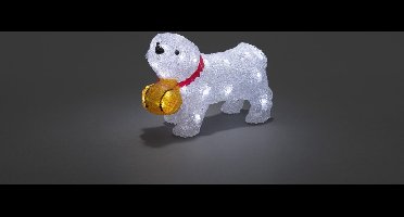 Konstsmide 6130 - Verlicht kerstfiguur - 32 lamps LED acryl St Bernardshond - 20x29 cm - op batterij - voor buiten - koelwit