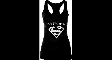 Superman - Logo Sketch Vrouwen Tanktop - Zwart - S