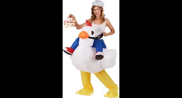 Vegaoo - Opblaasbare kip kostuum voor volwassenen