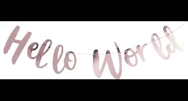 Ginger Ray 'Hello World' babyshower slinger - rosé goud - 1,50 meter