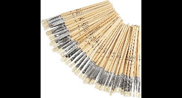 Kwastenset | YellowLine kwasten | Verfkwasten set | Platte varkensharen kwasten voor hobbyverf | 6+8+10+12 | 48 stuks