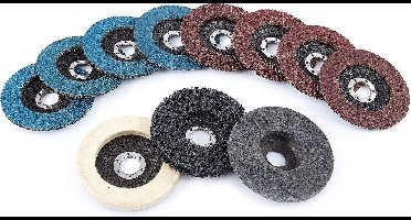 11 Delige Slijp / Schuur en Polijstset voor op de Haakse Slijper