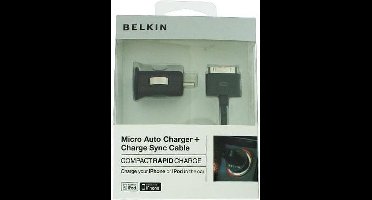 F8Z446QE Belkin Micro Car Charger incl. Charge Sync Cable 1000 mA Black