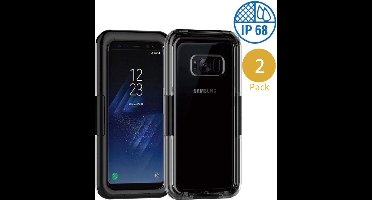 Hoesje geschikt voor Samsung S8 - Waterdicht - Zwart - 2 Stuks