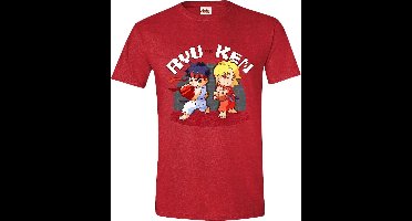Street Fighter - Ryu vs. Ken Men T-Shirt - Heather Red - S