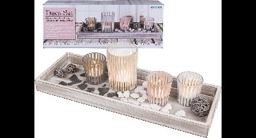 Deco set met 4 Thee lichtjes  met steentjes .