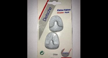 Universele handdoekhaken zelfklevend (setje van 2) wit gespikkeld