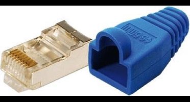 LogiLink MP0014 RJ45-connector Cat 5e, afgeschermd Stekker, recht Aantal polen: 8P8C Blauw 100 stuk(s)