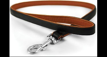 Nobby looplijn chara zacht leer zwart-beige 1,3 x 100 cm - 1 ST