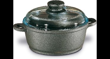 Berndes Kookpan - Bonanza - Essenhouten Steel - Incl Glazen Deksel - 20 cm - Grijs