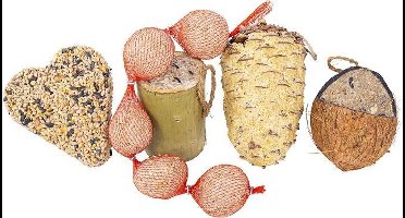 Snackcombinatie voor de buitenvogels-5 soorten snacks-Buitenvogelvoer-Animal King-Geseald(combinatie kan anders zijn dan op de foto)
